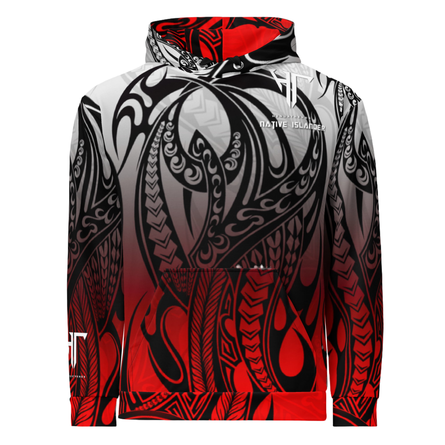 RedGray gradient tribal Unisex Hoodie