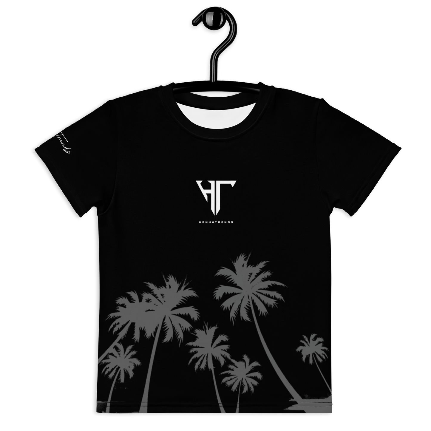 HT palm branded black -Kids crew neck t-shirt