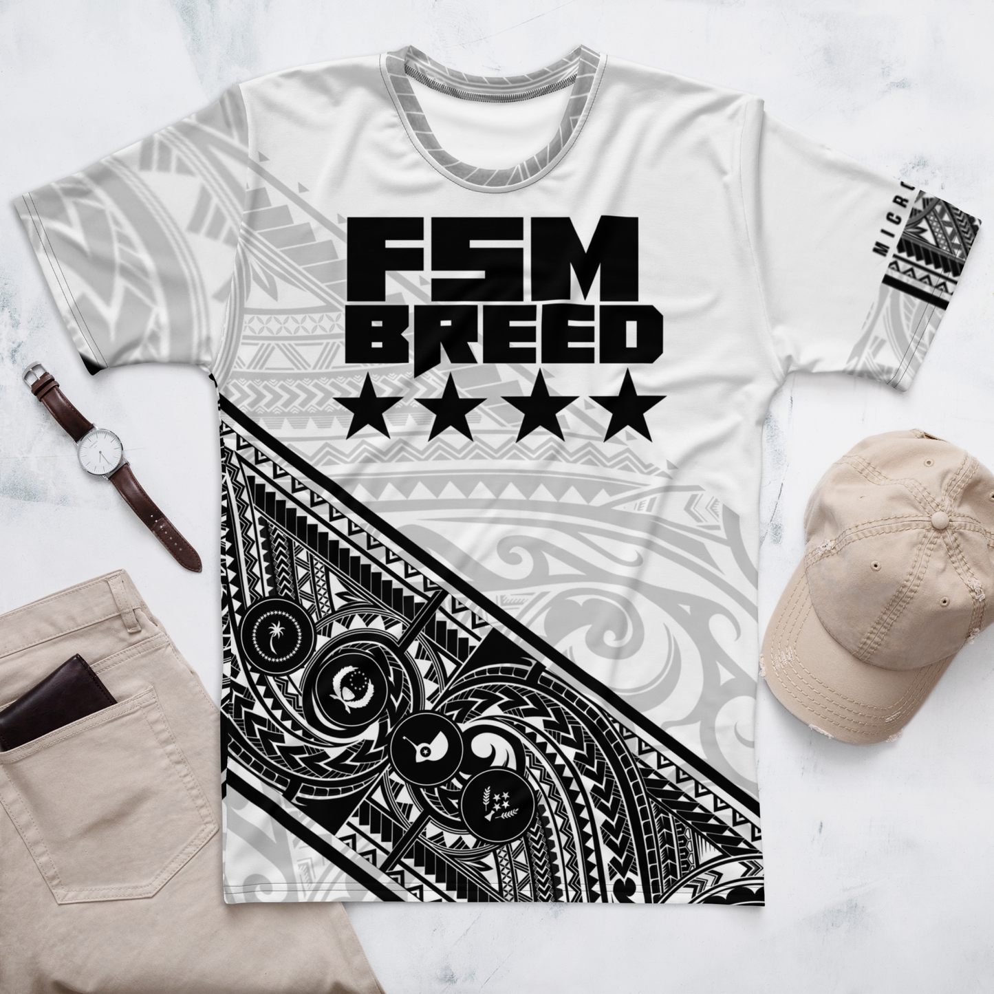 FSM breed Bulk Wht tribal Men's t-shirt