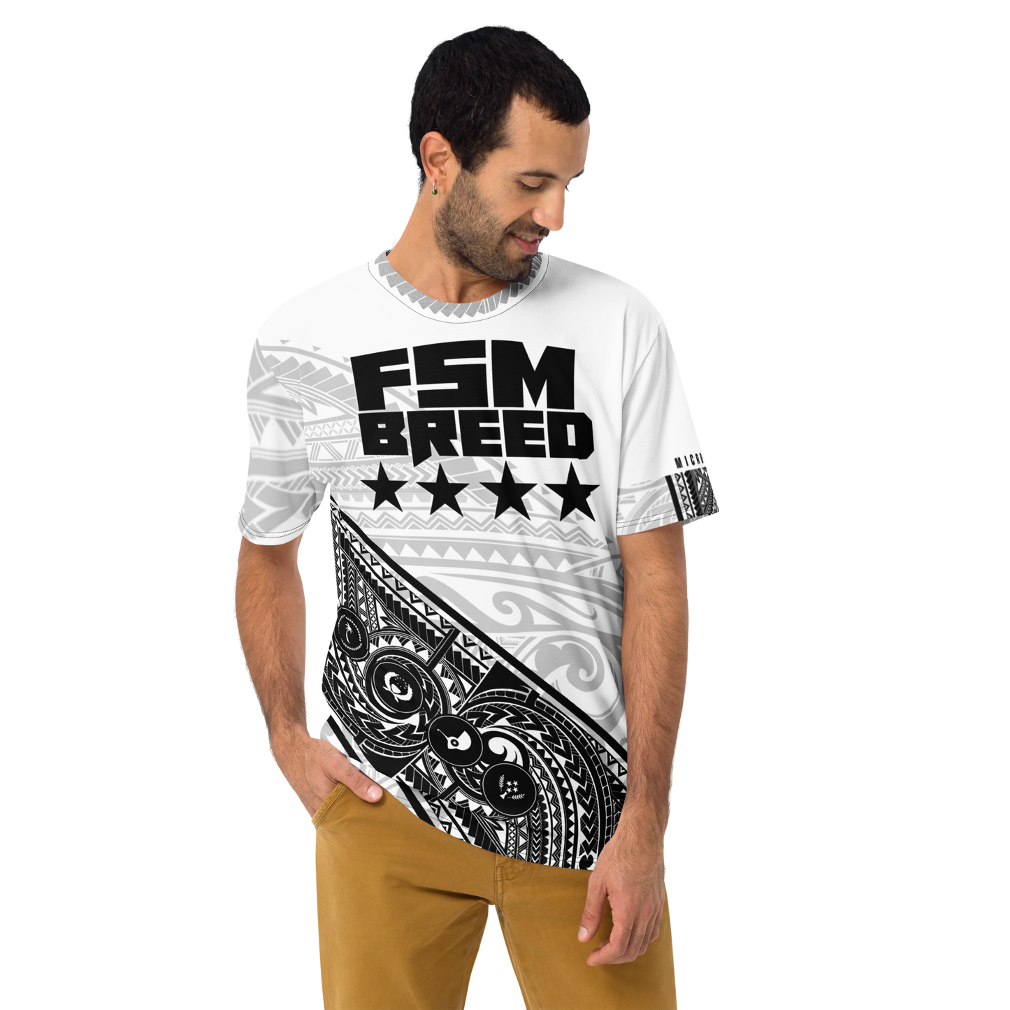 FSM breed Bulk Wht tribal Men's t-shirt