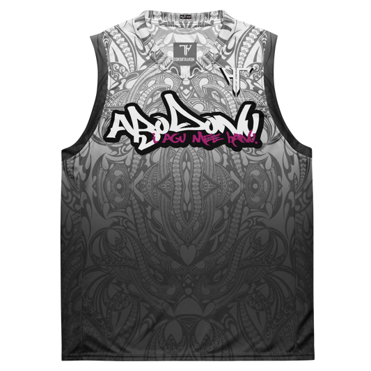 White Gray ABODONU unisex basketball jersey