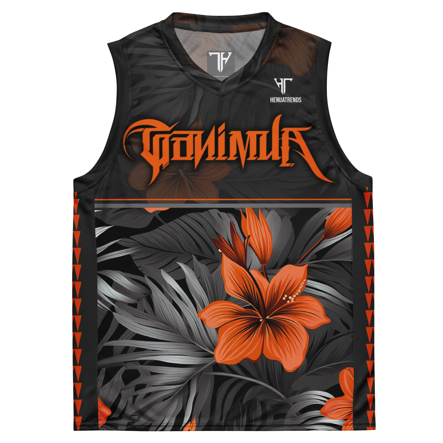 GANIMUA ORNG/gray unisex basketball jersey