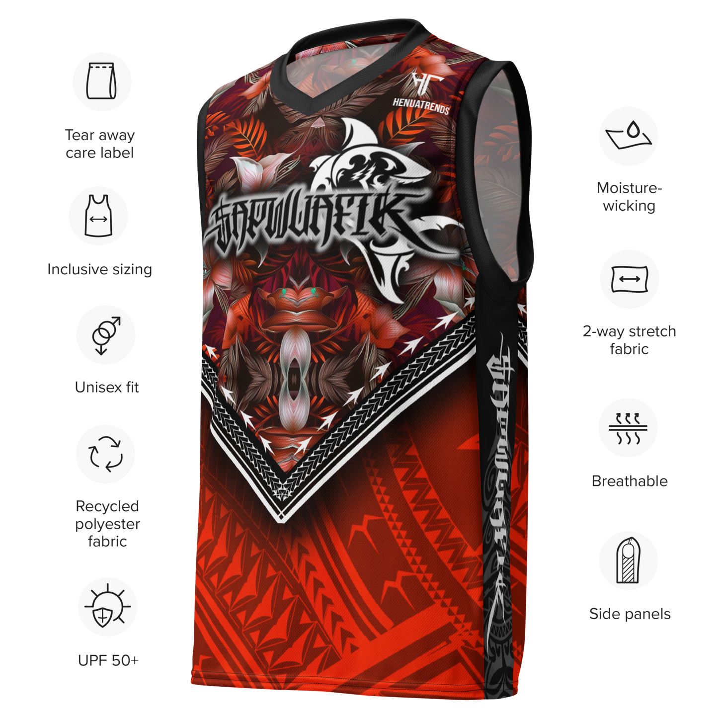 SAPWUAFIK TRIBAL RED unisex basketball jersey