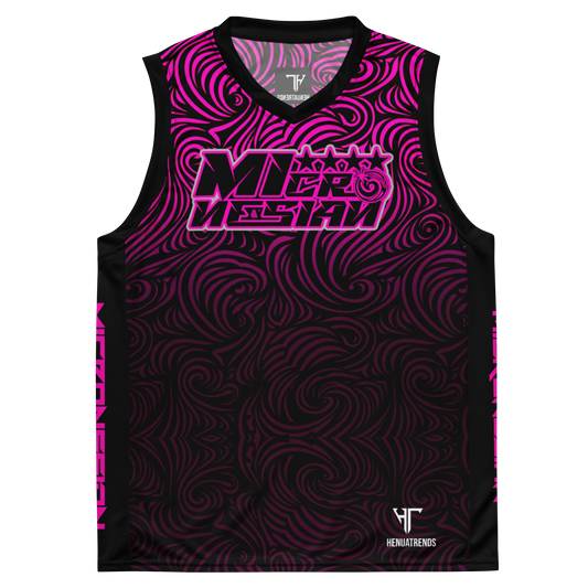 MIcronesian Pinknblack  tribal pattern unisex basketball jersey