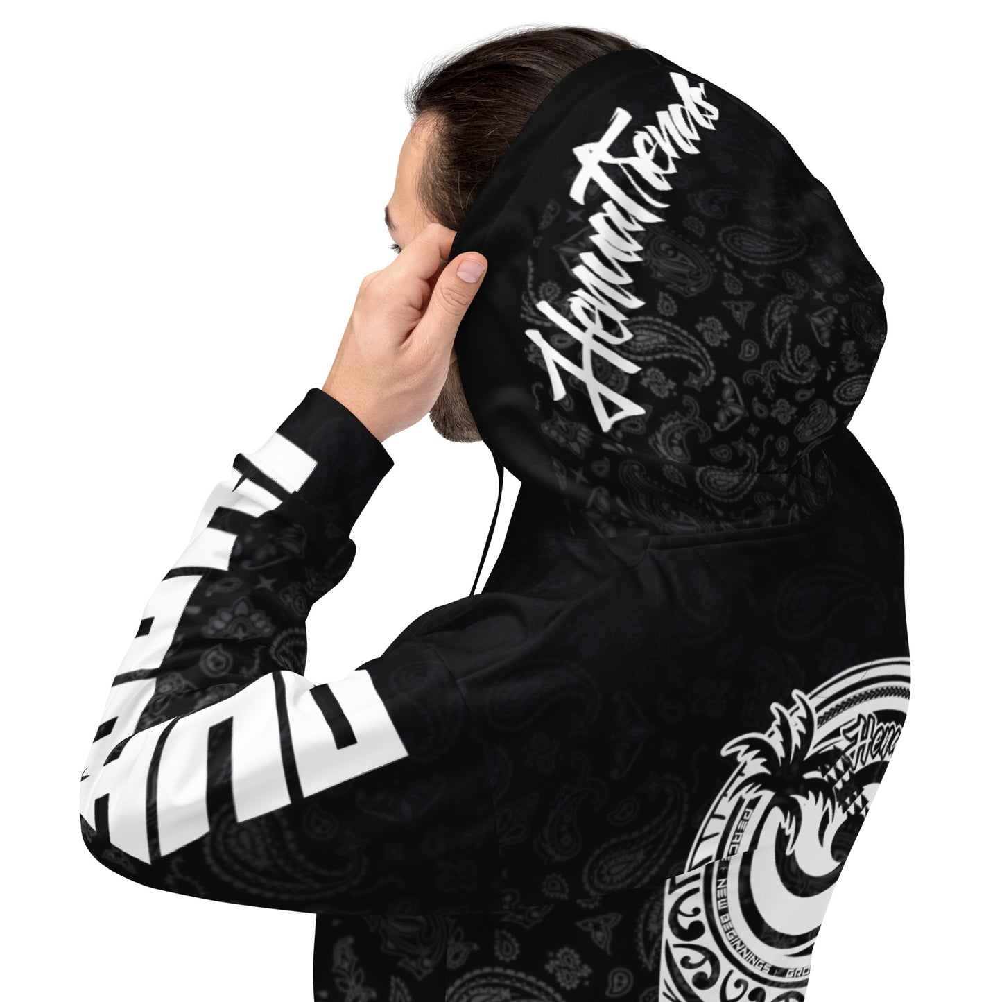 HENUATRENDS bandana bckgrnd blik Unisex Hoodie