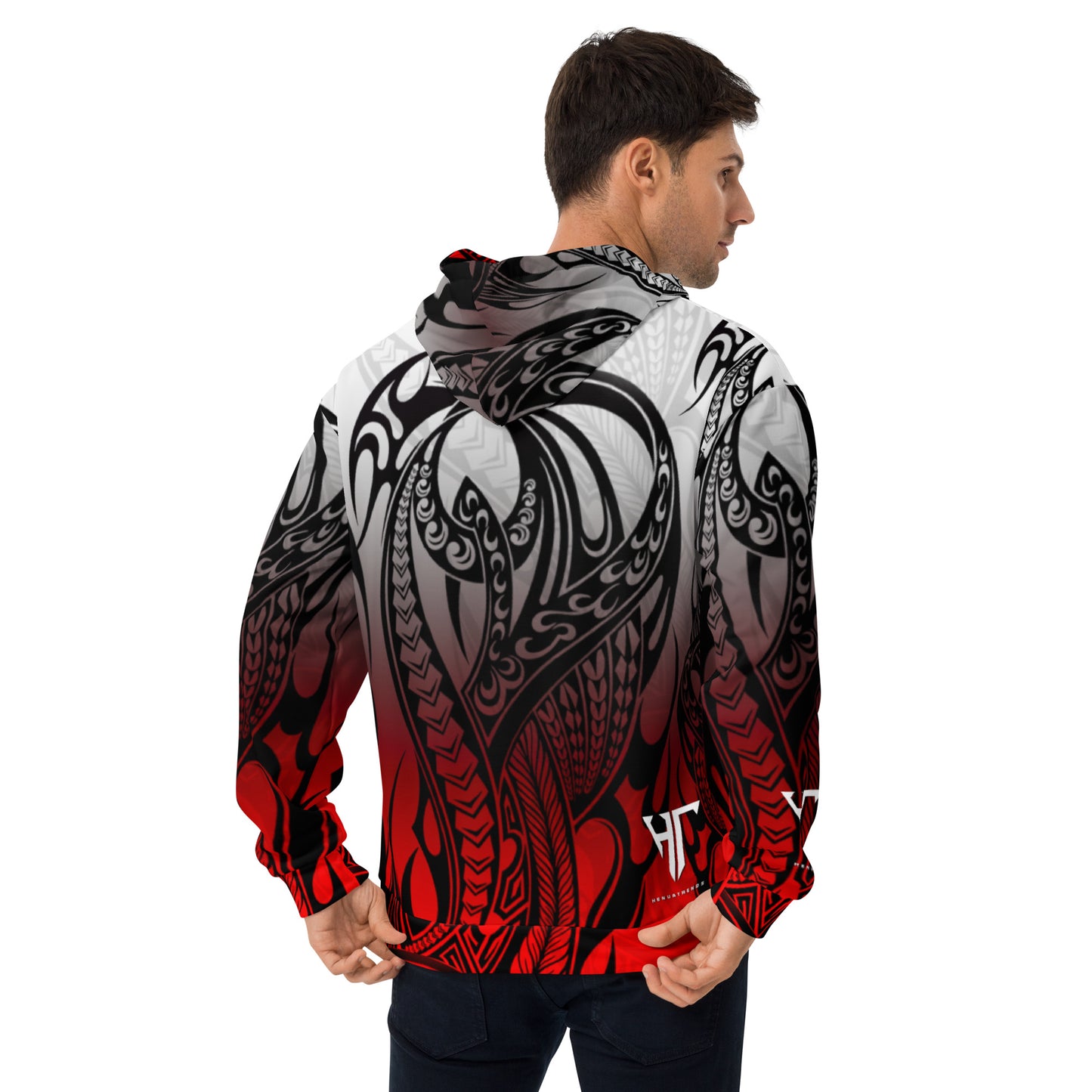 RedGray gradient tribal Unisex Hoodie