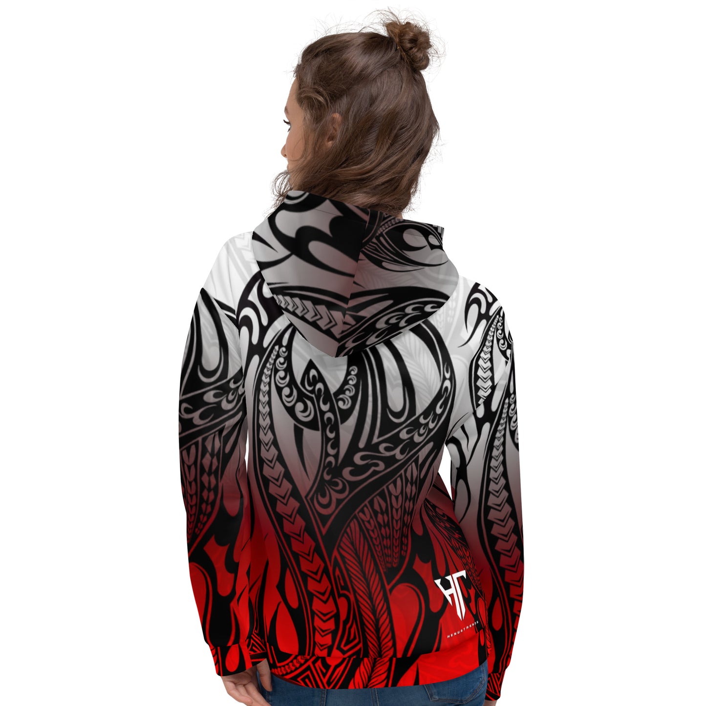 RedGray gradient tribal Unisex Hoodie