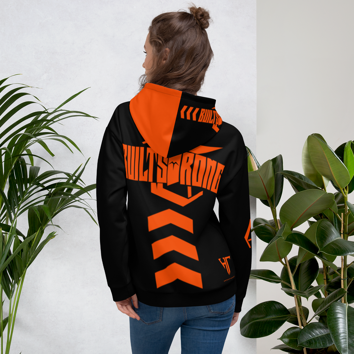 BUILTSTRONG blk&ornge Unisex Hoodie