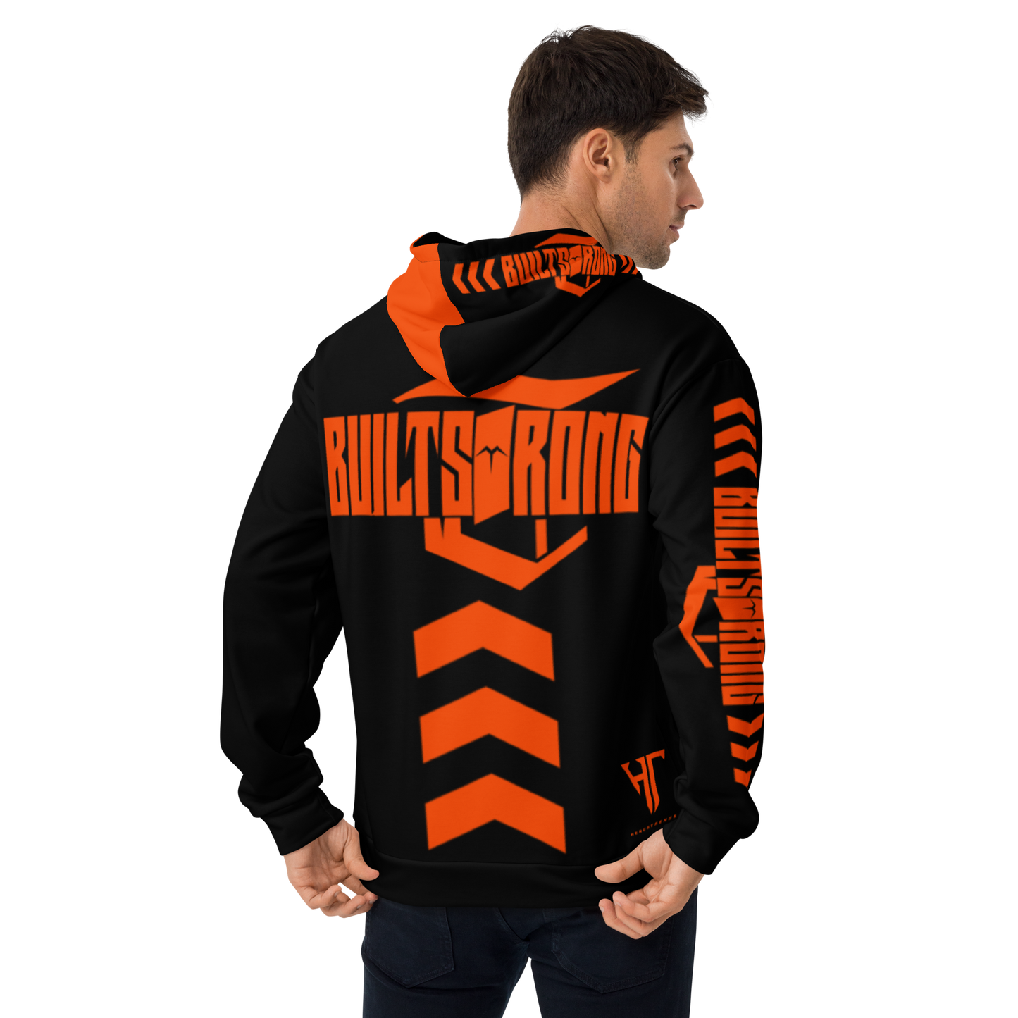 BUILTSTRONG blk&ornge Unisex Hoodie