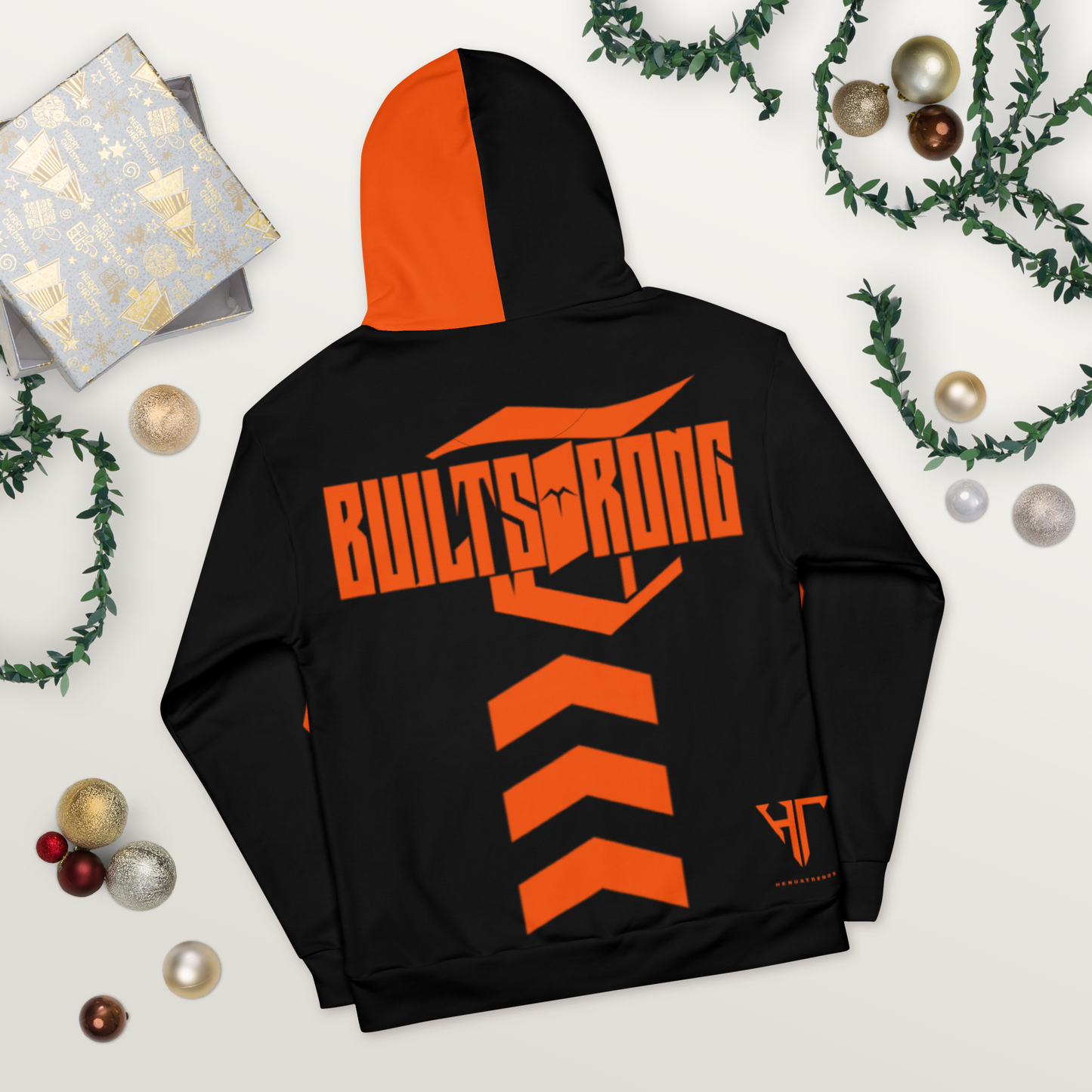 BUILTSTRONG blk&ornge Unisex Hoodie