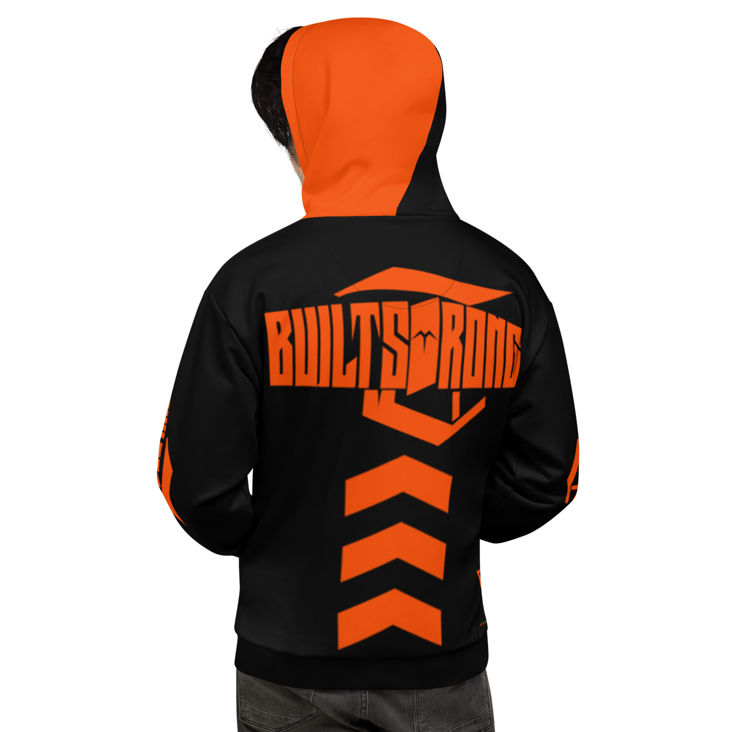 BUILTSTRONG blk&ornge Unisex Hoodie