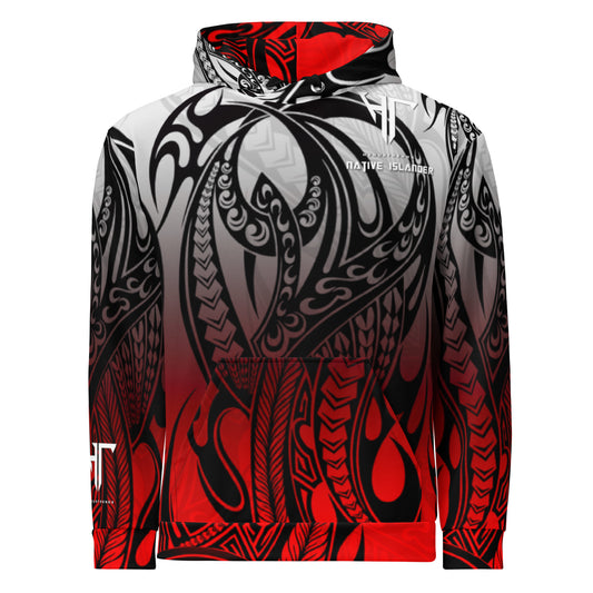 RedGray gradient tribal Unisex Hoodie