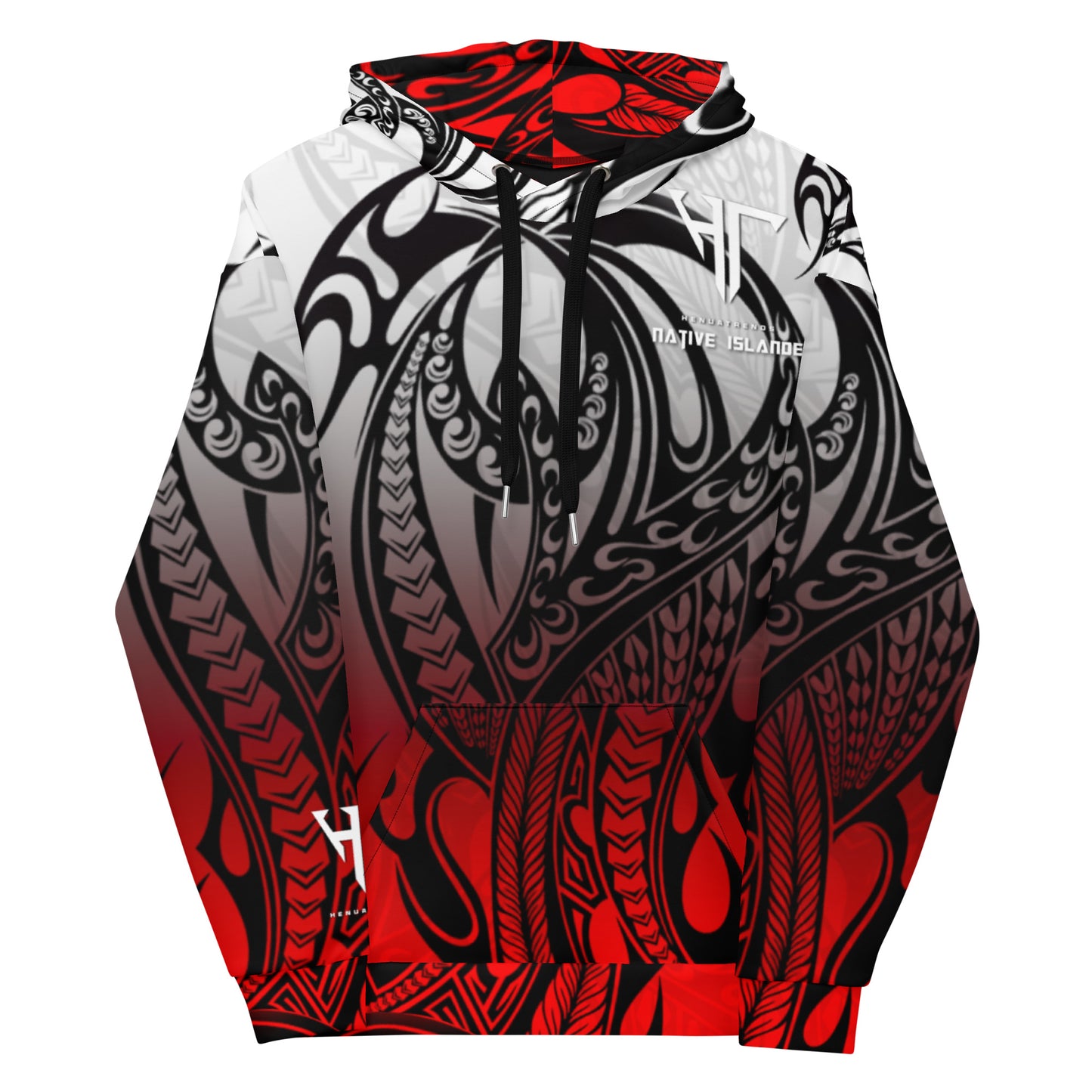 RedGray gradient tribal Unisex Hoodie