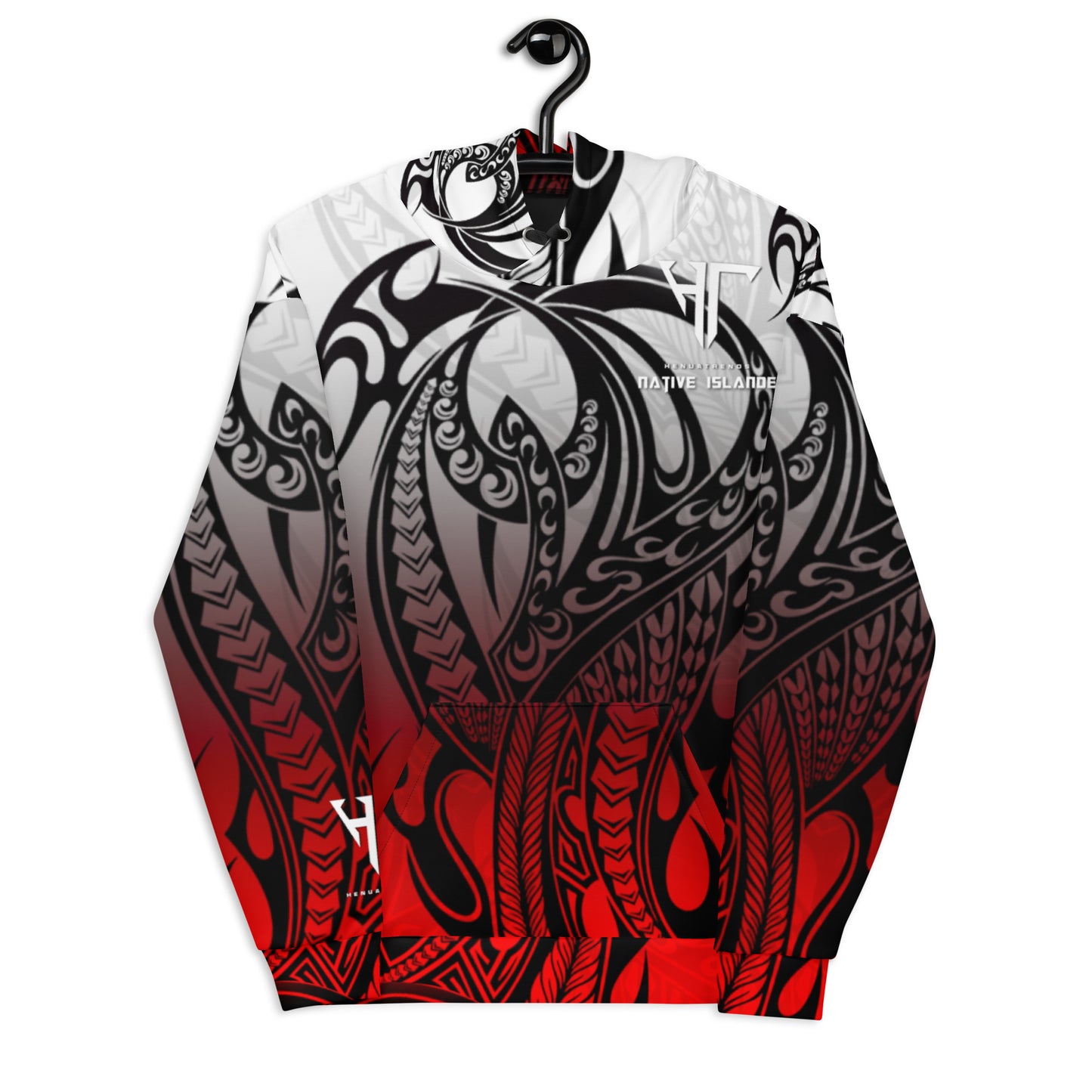 RedGray gradient tribal Unisex Hoodie