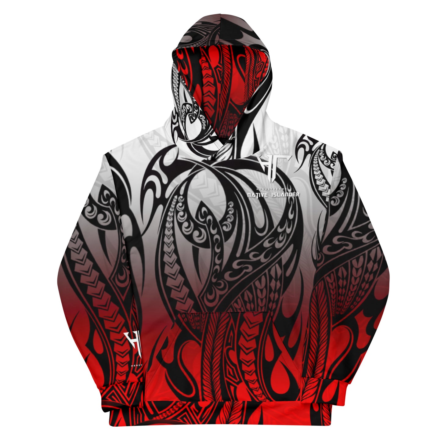 RedGray gradient tribal Unisex Hoodie