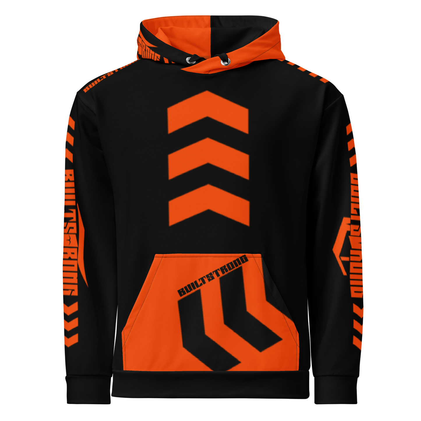 BUILTSTRONG blk&ornge Unisex Hoodie