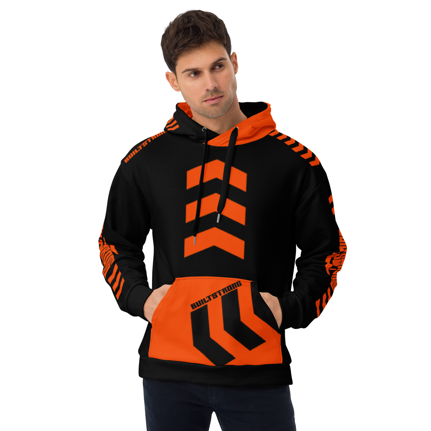 BUILTSTRONG blk&ornge Unisex Hoodie