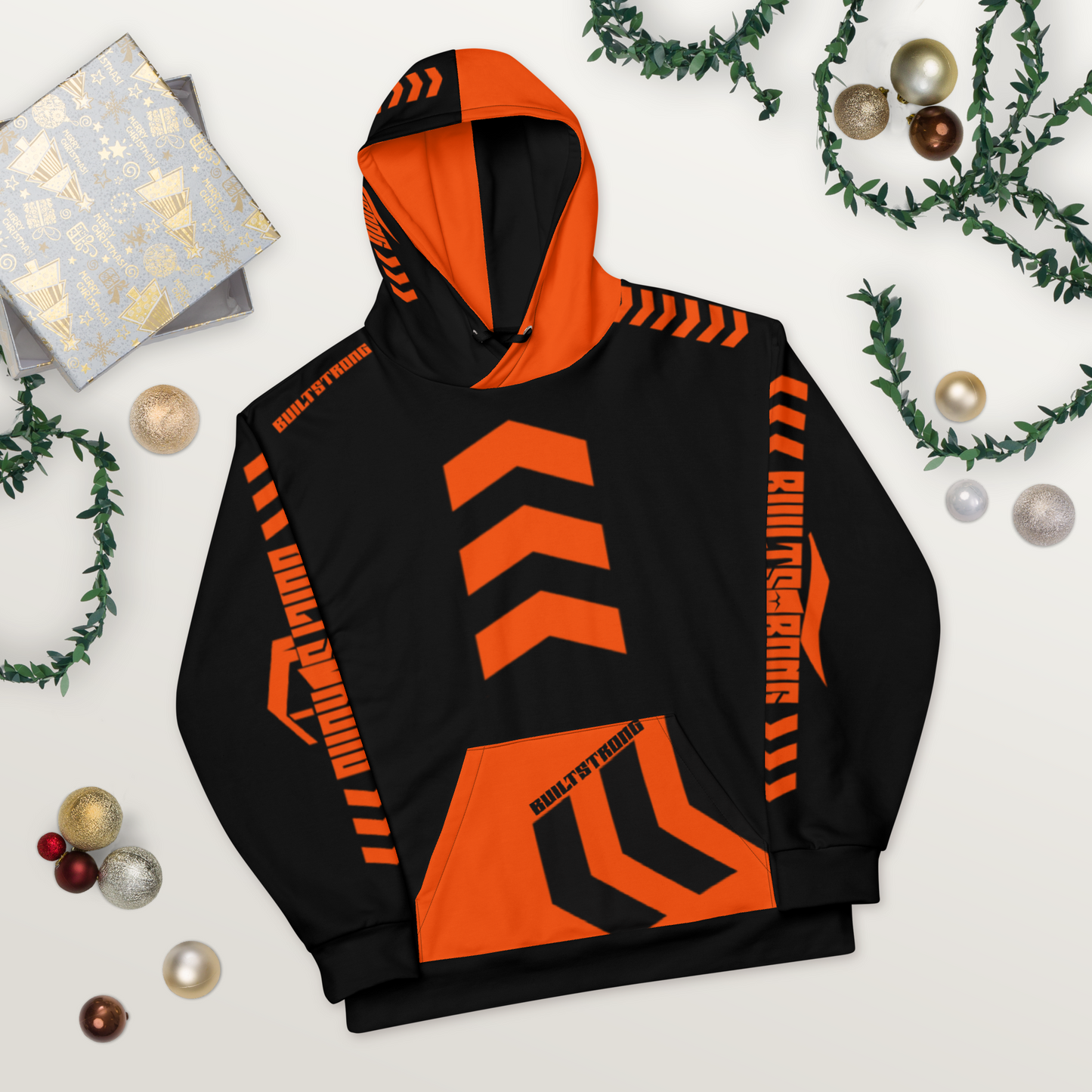 BUILTSTRONG blk&ornge Unisex Hoodie