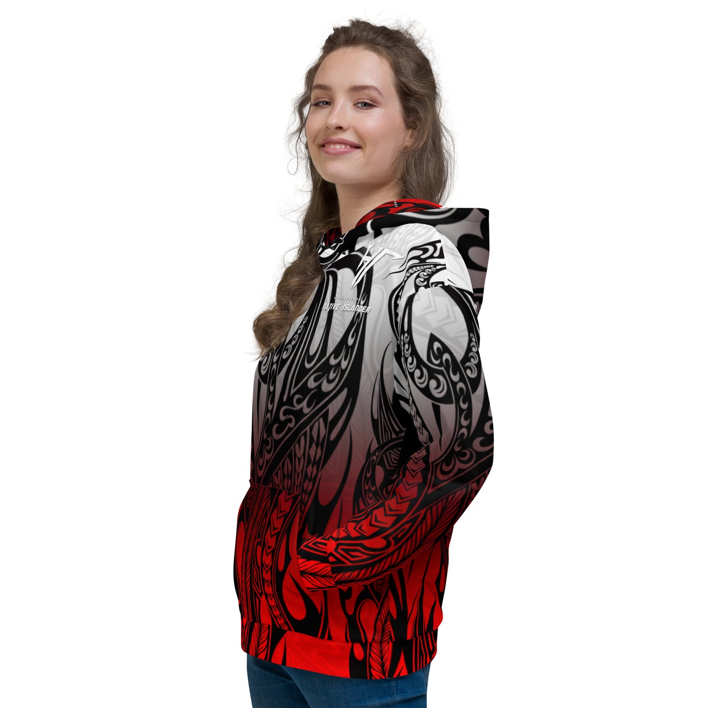 RedGray gradient tribal Unisex Hoodie