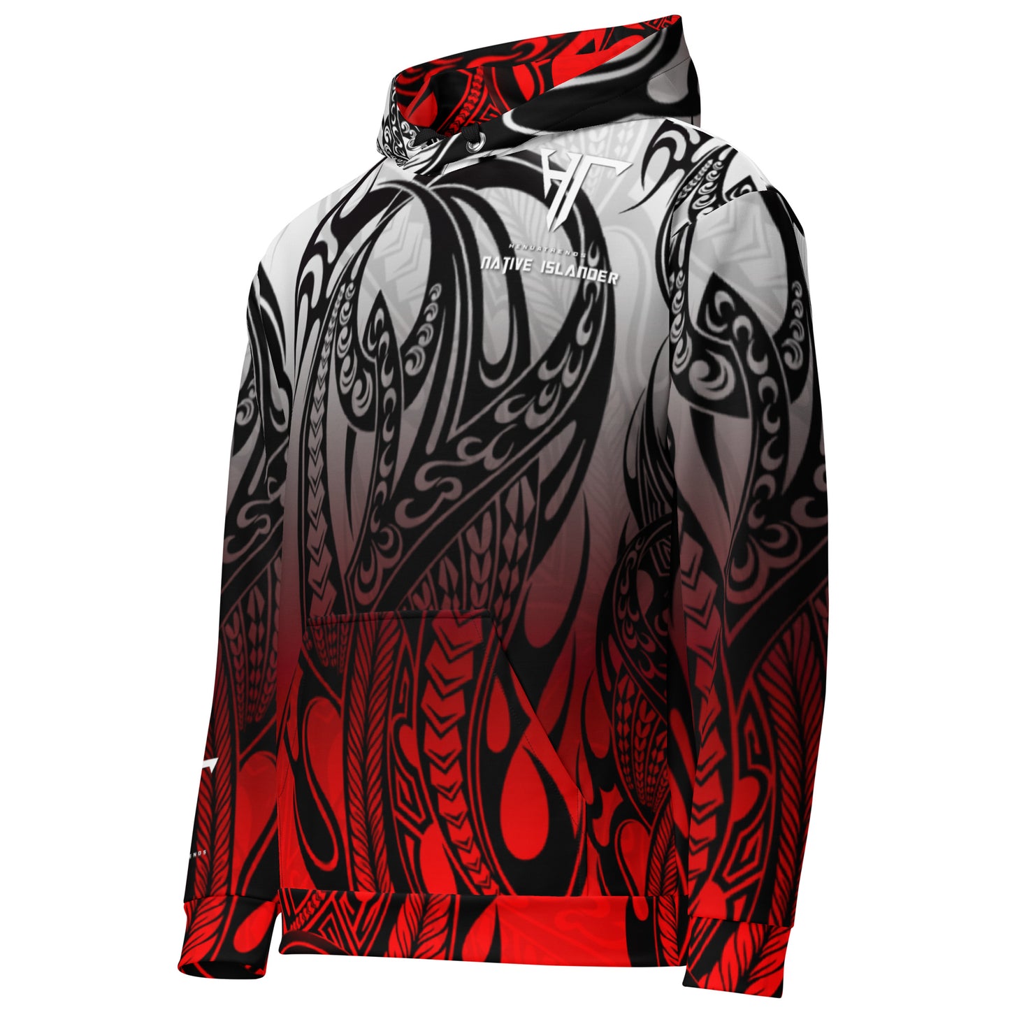 RedGray gradient tribal Unisex Hoodie