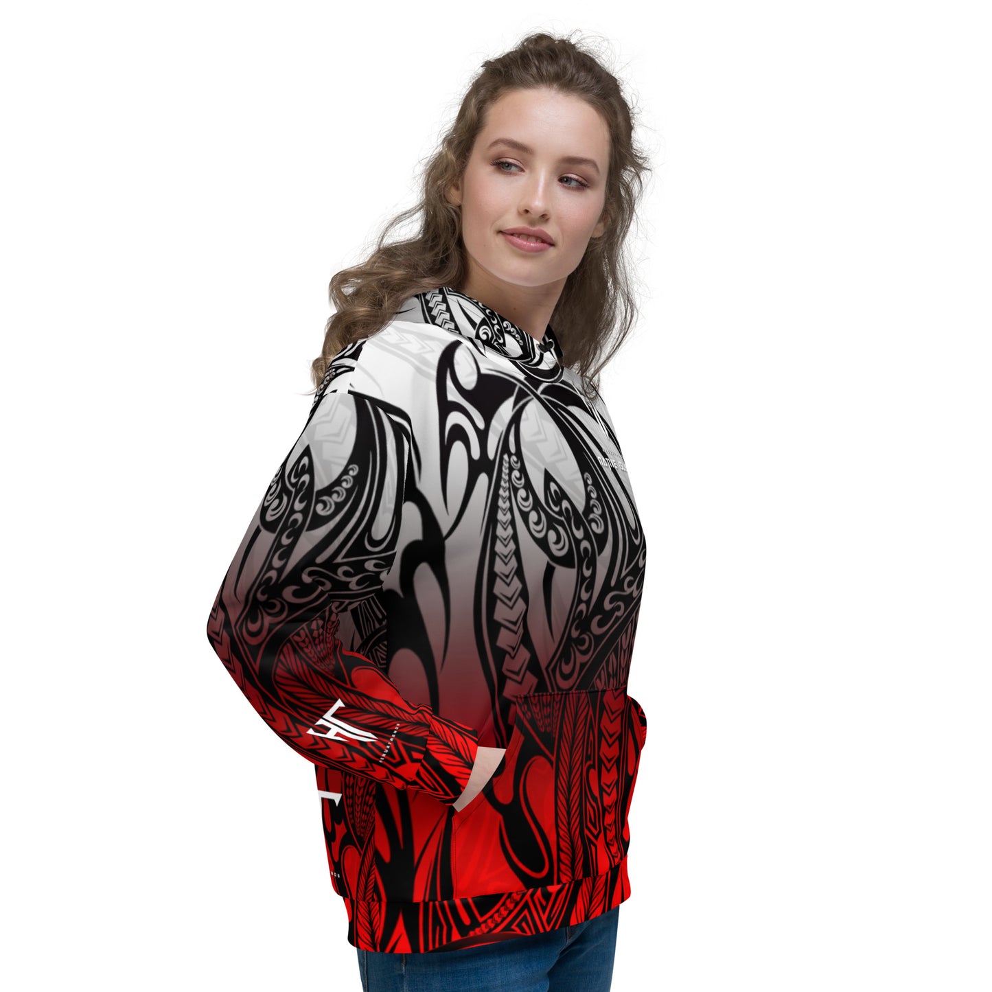 RedGray gradient tribal Unisex Hoodie