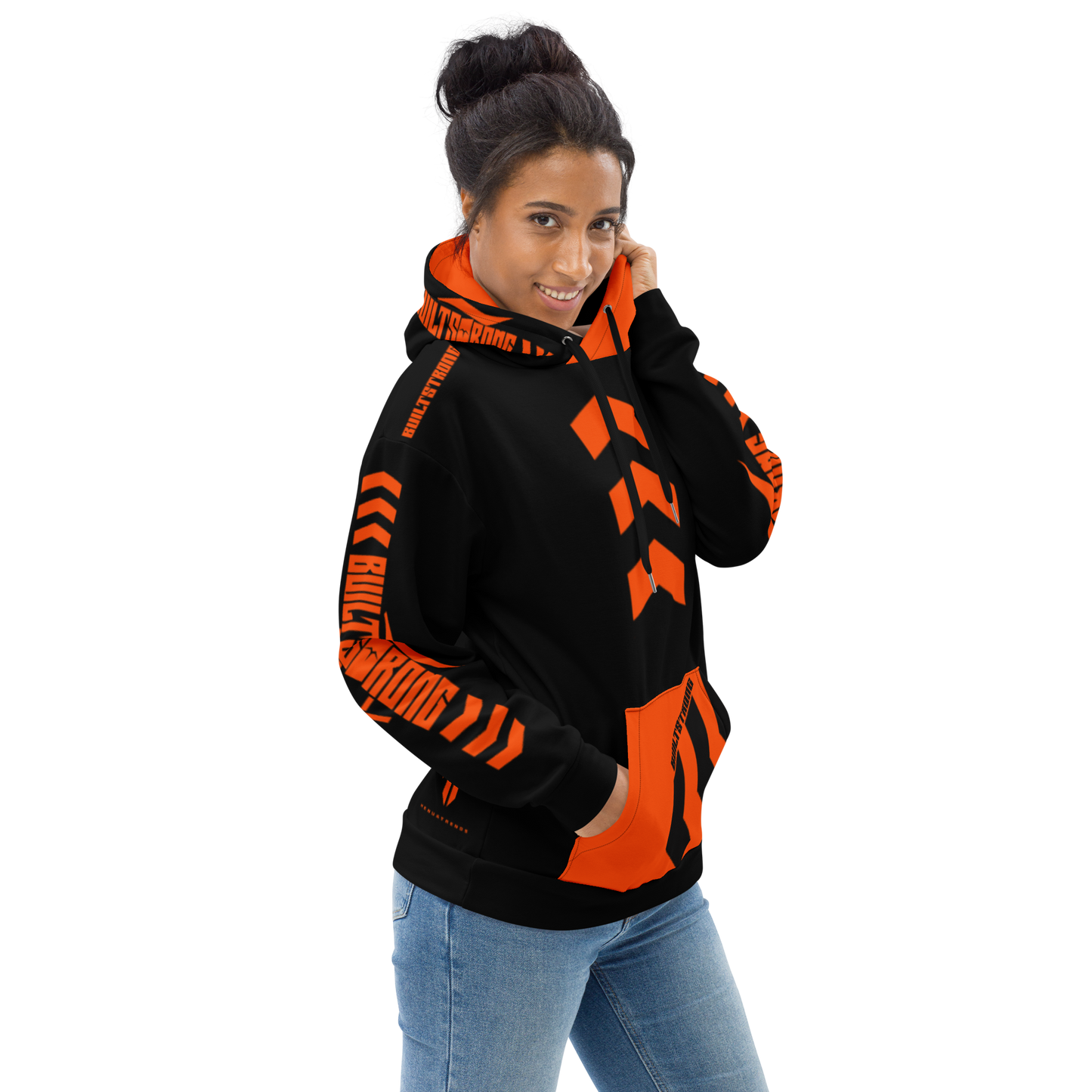 BUILTSTRONG blk&ornge Unisex Hoodie