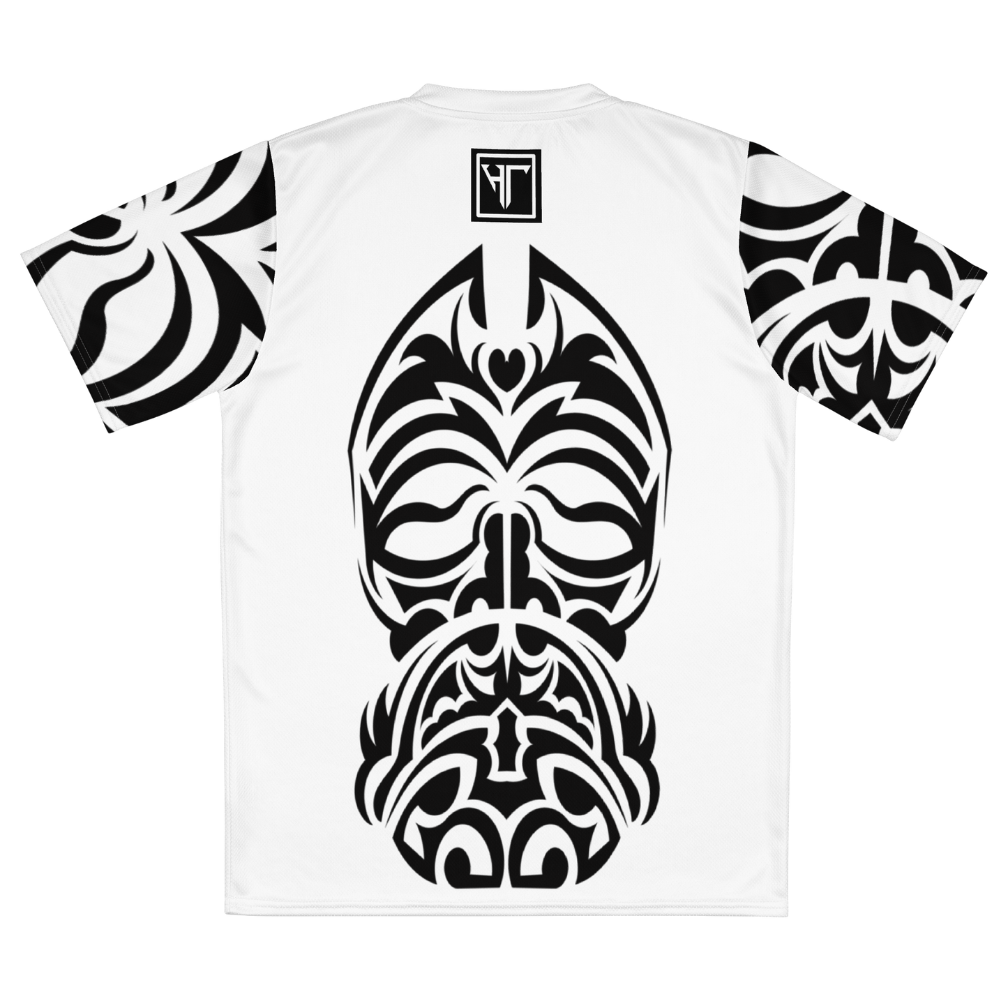 HT black tribal white vneck sports jersey