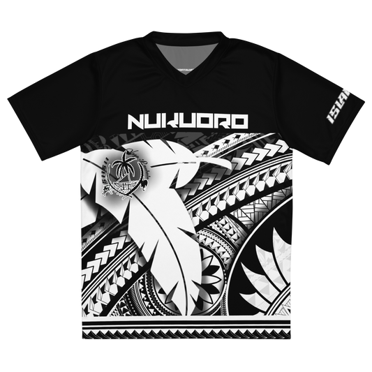 Tribal Nukuoro blk n wht unisex sports jersey