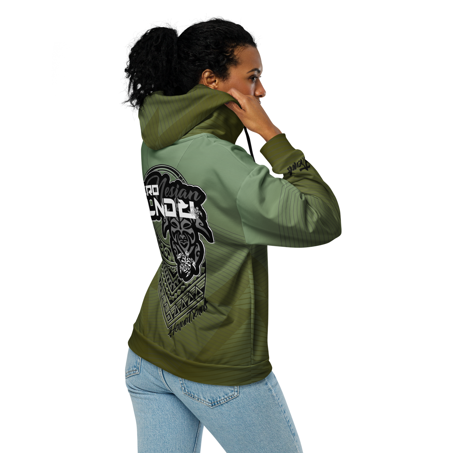 HT army green MICRONESIAN zip hoodie