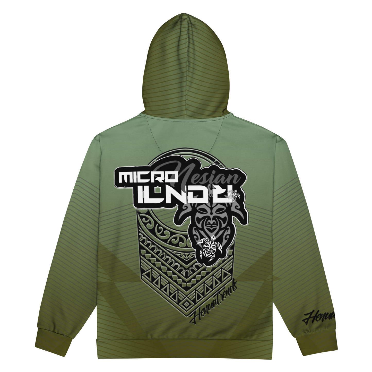 HT army green MICRONESIAN zip hoodie