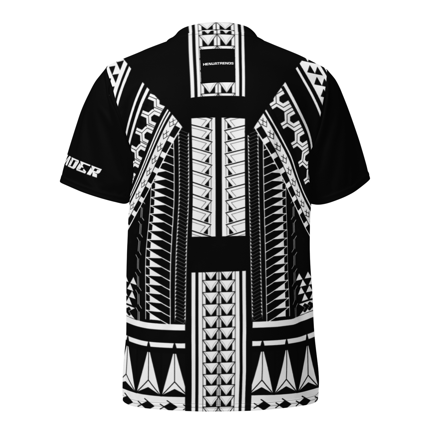 Micronesian Tribal black n white Recycled unisex sports jersey