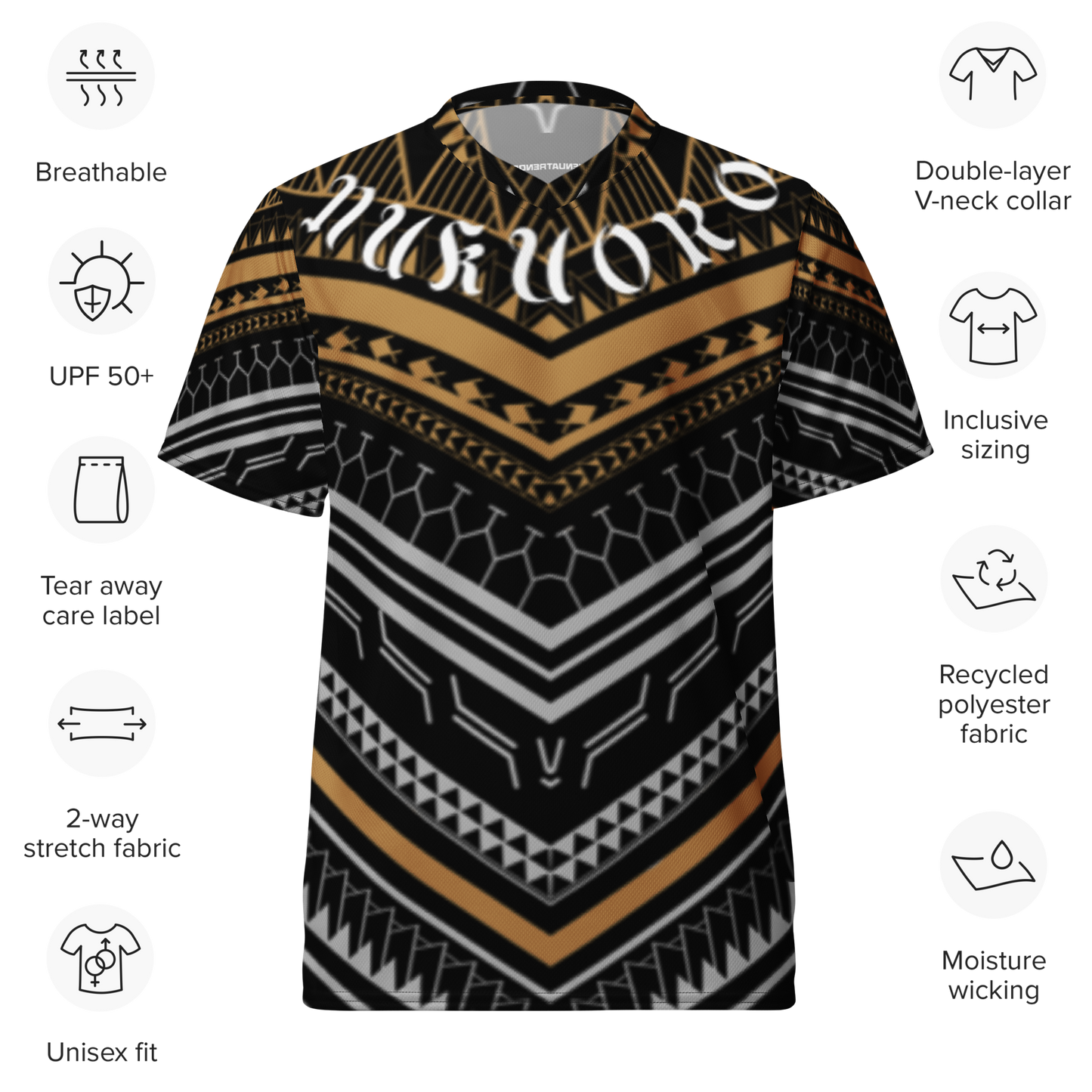 NUKUORO (bronze/brown tribal) unisex sports jersey